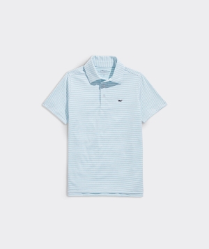 Polos Vineyard Vines Bradley Stripe Sankaty Polo Blancos Azules | 073496XNM