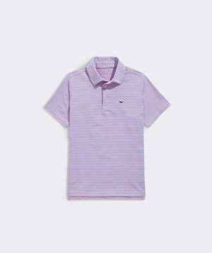 Polos Vineyard Vines Bradley Stripe Sankaty Polo Turquesa | 714589NEY