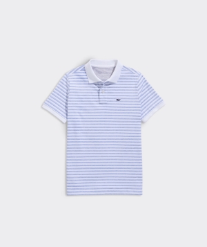 Polos Vineyard Vines Edgartown Pique Polo Blancos Turquesa | 046978YBP