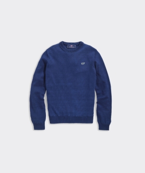 Pullovers Vineyard Vines Garment-Dyed Crewneck Sueter Azules | 825310HVA