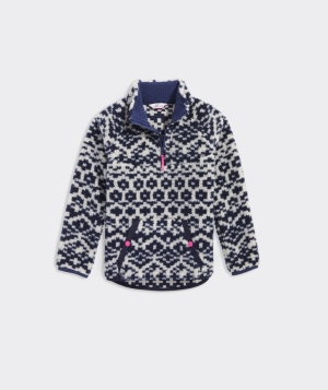 Sudaderas Vineyard Vines Exploded Fair Isle Sherpa Quarter-Zip FairIsle-DeepBay v2 | 138097LOB