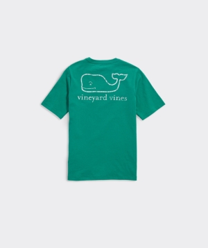 Tees Vineyard Vines Glow-In-The-Dark Vintage Whale Corta-Sleeve Pocket Tee Sea Swell | 638524VWC