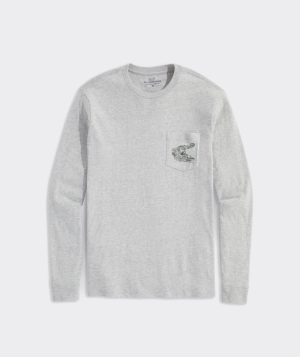 Tees Vineyard Vines Golf Bite Long-Sleeve Tee Grises | 475092KOH