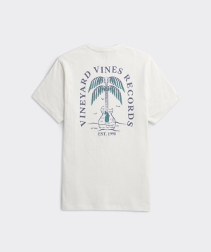 Tees Vineyard Vines Guitar Palm Corta-Sleeve Pocket Tee Pina Colada | 541327XQL