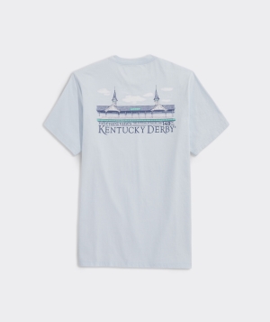 Tees Vineyard Vines Kentucky Derby Painted Spires Corta-Sleeve Tee Ice Water | 469150MDU