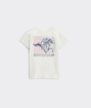 Tees Vineyard Vines Kentucky Derby Run For The Roses Corta-Sleeve Pocket Tee Pina Colada | 139867WDC