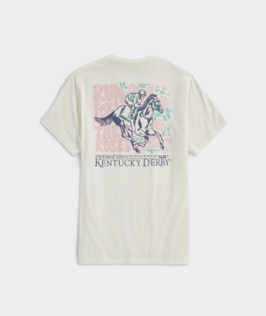 Tees Vineyard Vines Kentucky Derby Run For The Roses Corta-Sleeve Tee Pina Colada | 510243CWQ