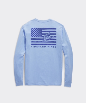 Tees Vineyard Vines Sailfish Flag Long-Sleeve Tee Azules | 310728YJN