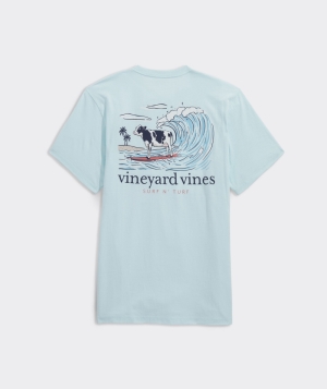 Tees Vineyard Vines Surf N Turf Corta-Sleeve Tee Azules | 072913ZGM