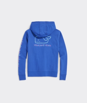 Tees Vineyard Vines Whale Hoodie Long-Sleeve Tee Azules | 214970VEK