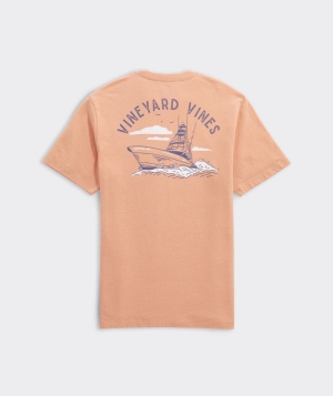 Tops Vineyard Vines Sportfisher Corta-Sleeve Pocket Tee Toucan Heather | 781459QBU