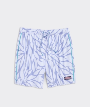 Trajes De Baño Vineyard Vines 7 Inch Printed Chappy Trunks In Full Bloom - Ice Water | 069172MLP